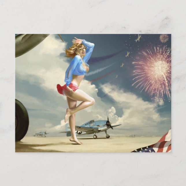 Pinups dos anos 40, cartão postal (Frente)