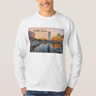 Pioneer Plaza Pond Morning Camisa de Capa Longa do