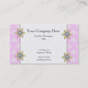 Pique com o cartão de visita do damasco das jóia