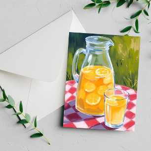 Piquenique de Limonada Cartão de Pintura de Frut