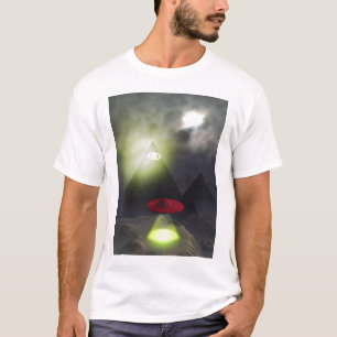 Pirâmide de Illuminati e camisa do UFO