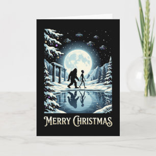 Pirâmides Alien Bigfoot Cartão de Natal Misterioso