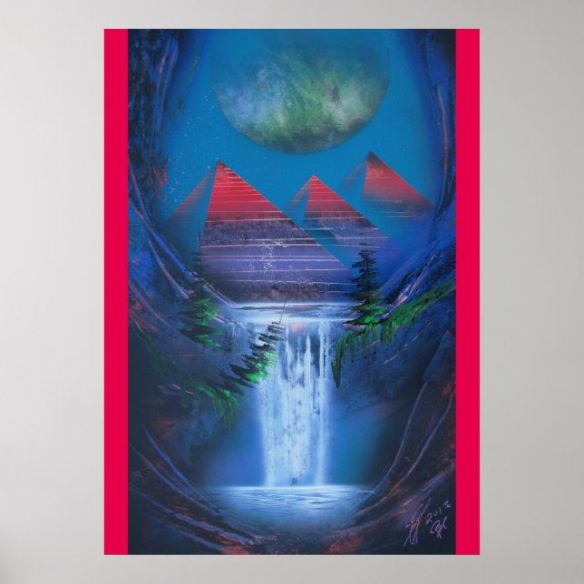 Pirâmides do impressão de pintura do passado (Frente)