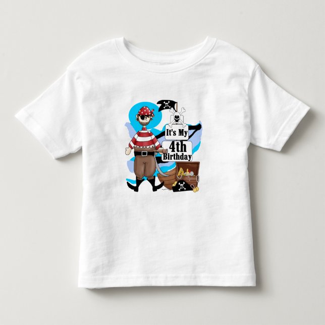 Pirata 4º aniversário Camisetas e presentes (Frente)