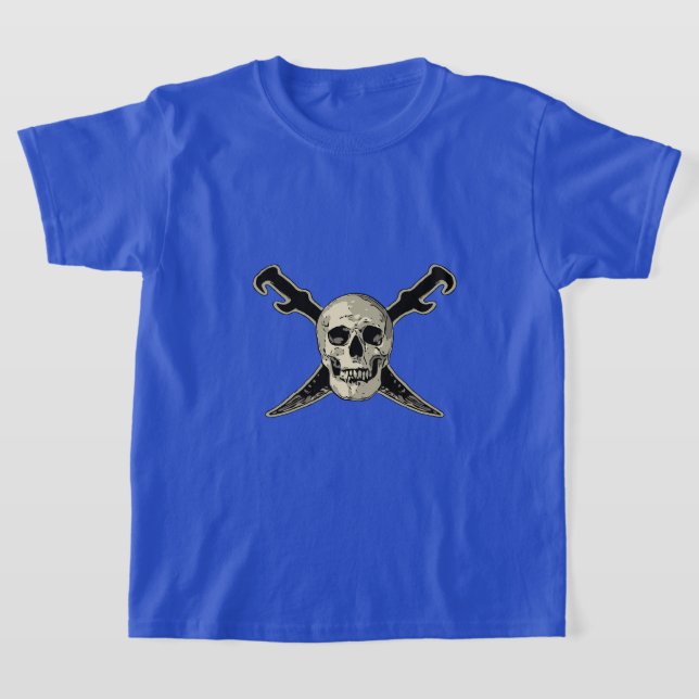 Pirata (Caveira) - Camisa T Básica Para Crianças (Postura )