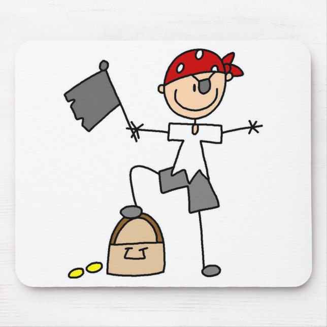 Pirata com tesouro Mousepad (Frente)