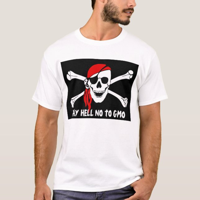 Pirata de Anti-GMO, não, t-shirt (Frente)