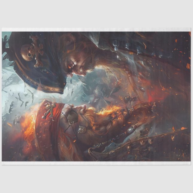 Pirata em um Papel Tecido Duelo Decoupage (Frente )