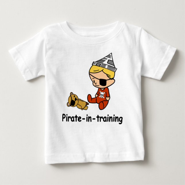 Pirata no t-shirt do bebê do treinamento (Frente)