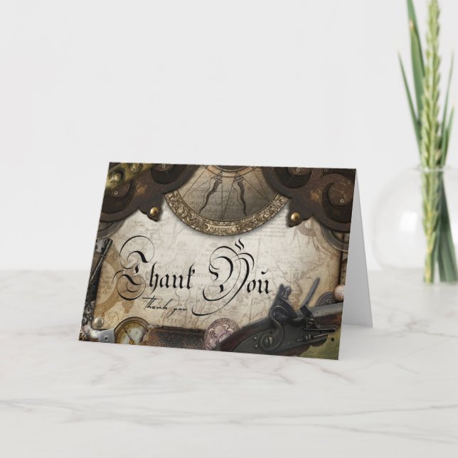 Pirata o velho mundo ameaçado Cartões de agradecim (Frente)