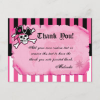 Pirata Rosa Obrigado Cartões
