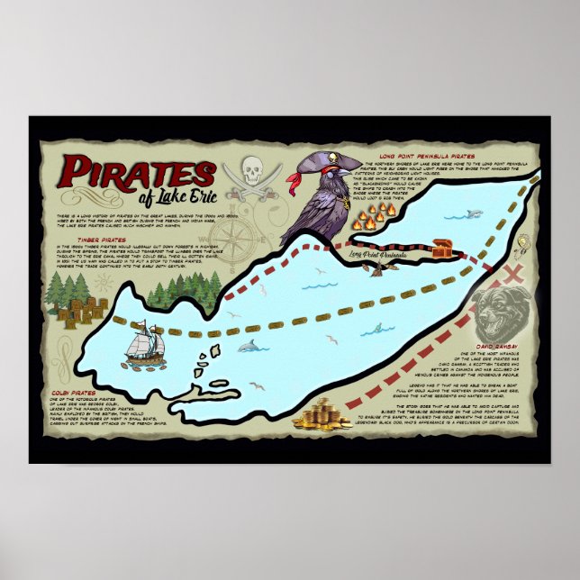 Piratas do Lago Erie Poster Oficial ELE Merch (Frente)