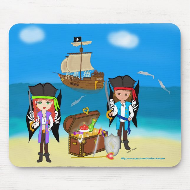 Piratas e Tesouros Usam Mousepad (Frente)