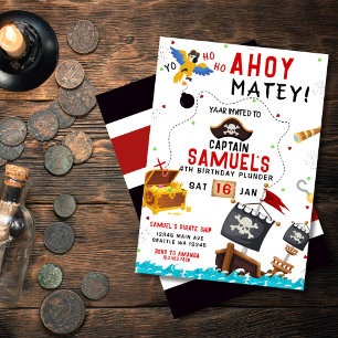 Pirate Ahoy Pirate Convite de Ahoy