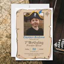 Pirate Birthday | Convite Fotográfico de Aniversár
