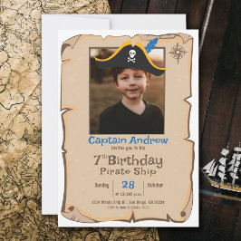 Pirate Birthday | Convite Fotográfico de Aniversár