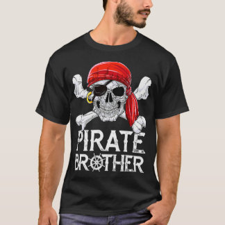 Pirate Brother T Camisa Jolly Roger Flag Skull Cro
