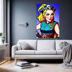 Pirate, senhora norueguesa   AI Art Poster