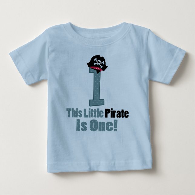 Pirateie a ?a primeira camiseta do bebê do (Frente)