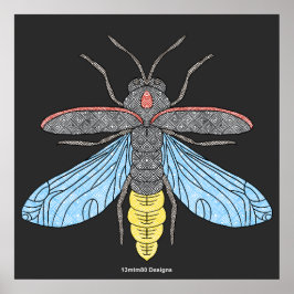 Pirilampo (preto) - Impressão de Poster
