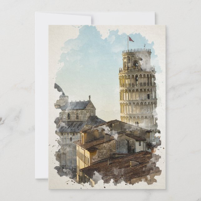 Pisa Itália Watercolor Art (Frente)