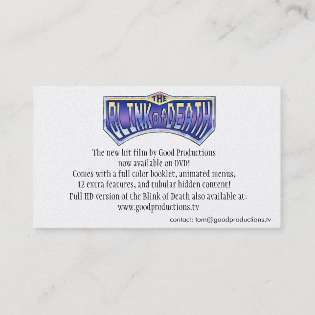 Piscamento do cartão da morte DVD (Verso)