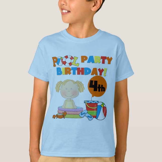 Piscina 4º aniversário Camisetas e presentes (Frente)
