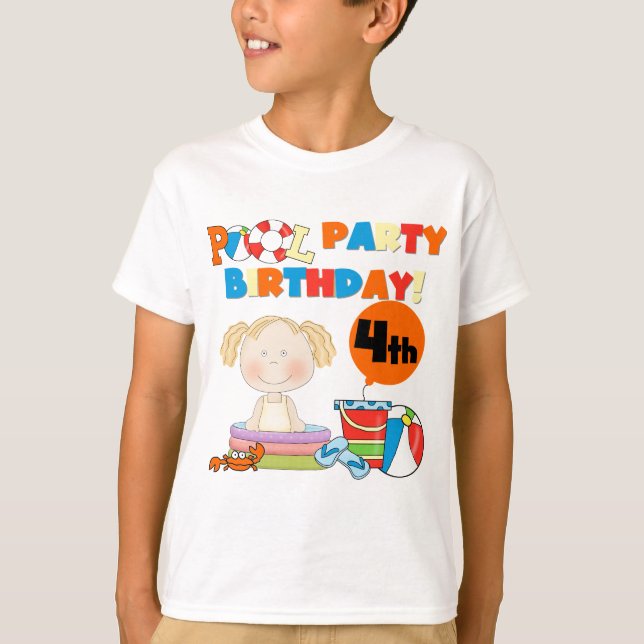 Piscina 4º aniversário Camisetas e presentes (Frente)