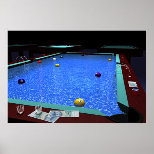 "Piscina" - Belos Billiards Poster
