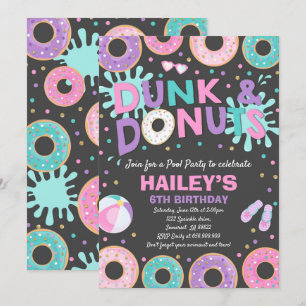 Piscina Convite de festas Dunk E Rosquinha Party