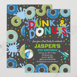 Piscina Convite de festas Dunk E Rosquinha Party