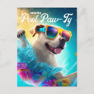 Piscina - Convite Paw-Ty, Piscina Festa de anivers