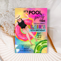 Piscina de adolescentes Convites de Aniversário Fe