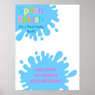 Piscina de aniversário da Poster de apresentação