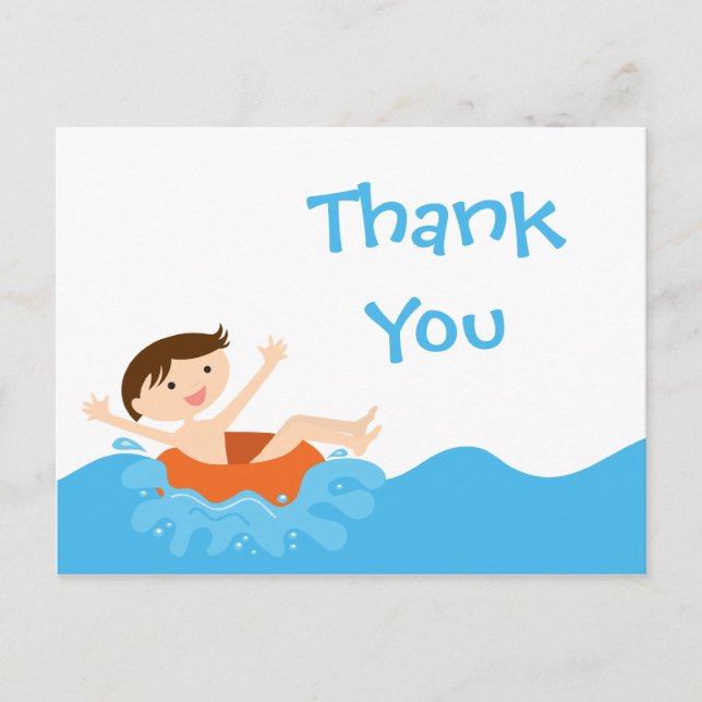 Piscina de um rapaz corajoso obrigado seu cartão p (Frente)