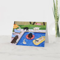 Piscina Partido Labradores Cartões de agradeciment