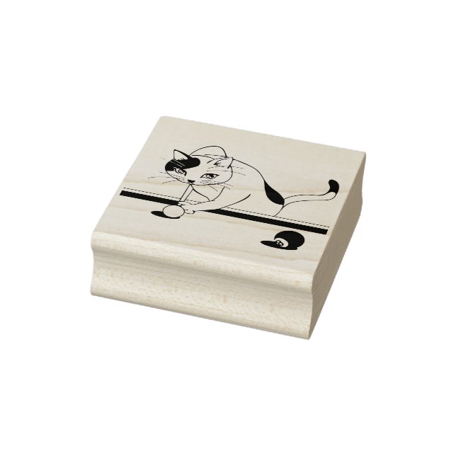 piscina tocando carimbo de arte de gato (Carimbo)