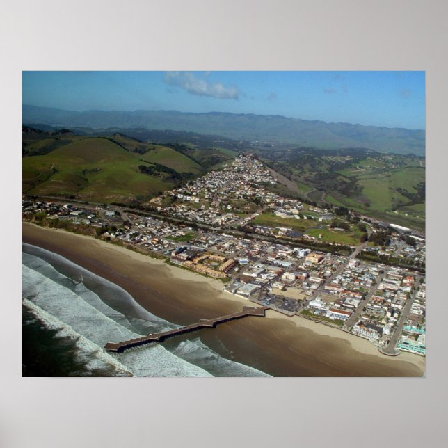 Pismo Beach, California Aerial View Impressão (Frente)