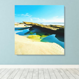 Piso oceânico rochoso na maré baixa Canvas 