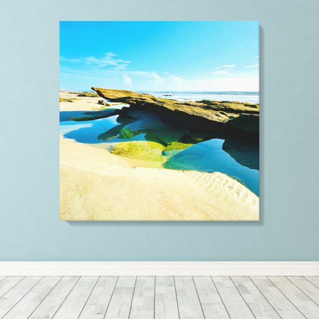 Piso oceânico rochoso na maré baixa Canvas  (Insitu(piso de madeira))