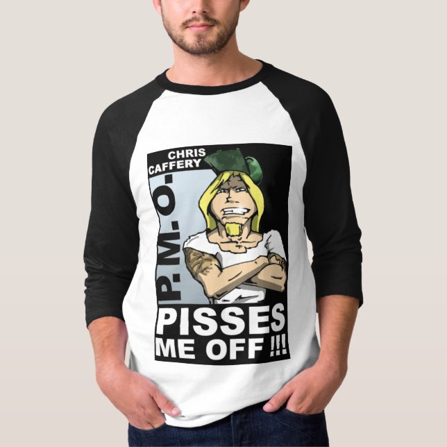 Pissa-me do Adulto 3/4 Capa Raglan T-Shirt (Frente)