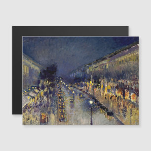 Pissarro - Blvd Montmartre à Noite Carta Magnética
