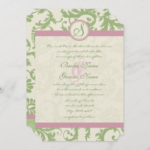Pistachio Clover Rosa Convite para Casamento tema