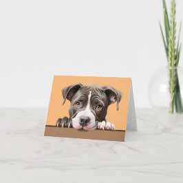 Pit Bull Cão Pet Notecard ou Cartões de agradecime