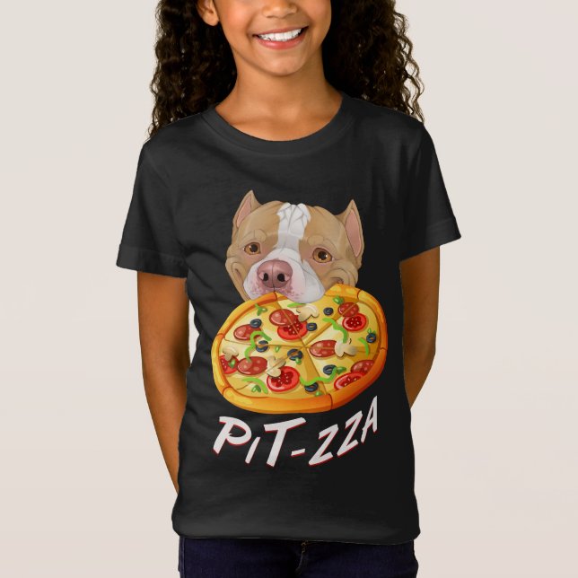 Pit-zza! T-Shirt Pit Bull & Pizza (Frente)