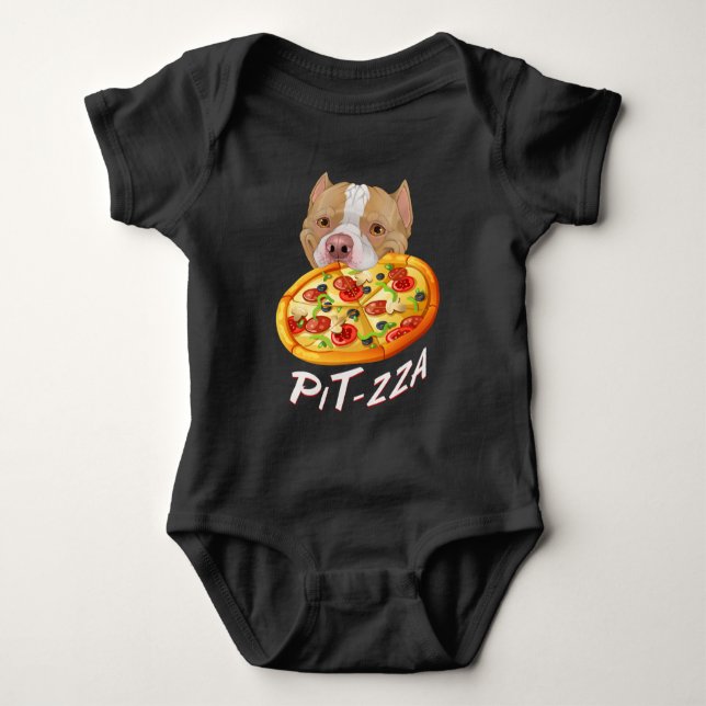 Pit-zza! T-Shirt Pit Bull & Pizza (Frente)