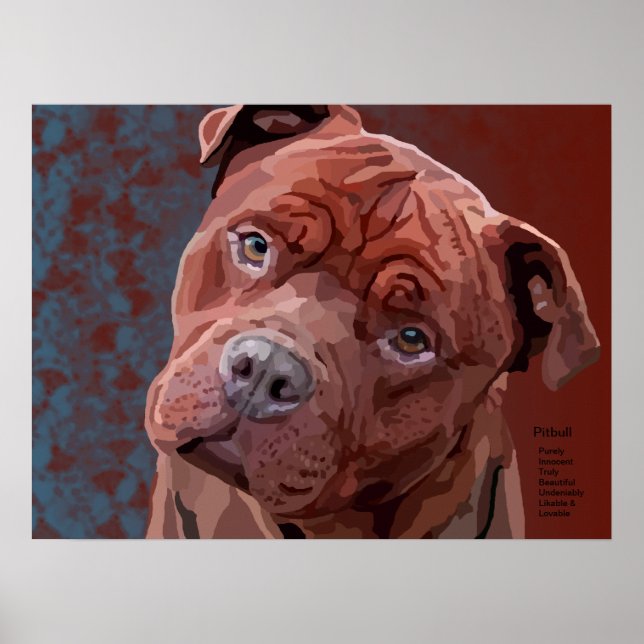 Pitbull "Benz" das cercas para Fido Poster (Frente)