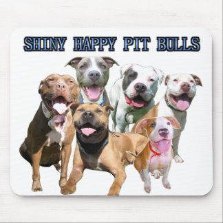Pitbull felizes brilhantes Mousepad