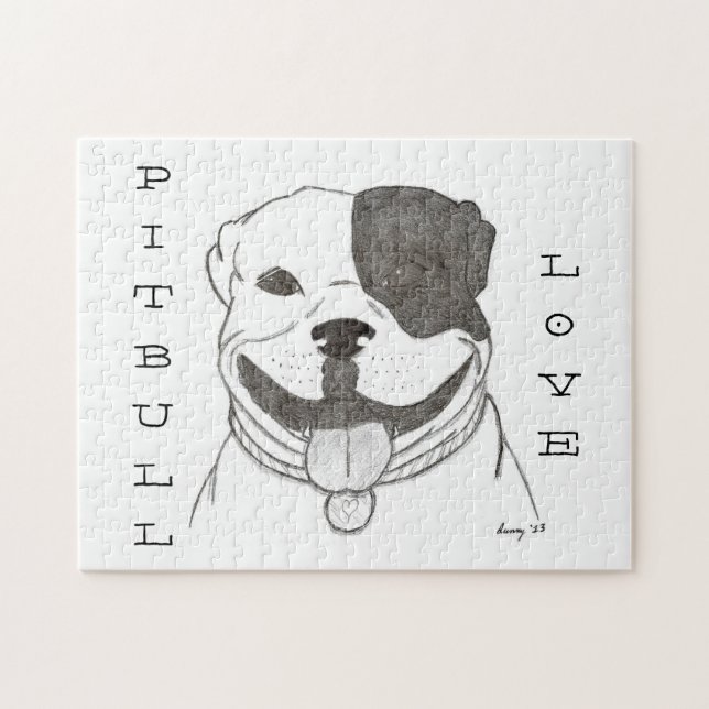 Pitbull Love Quebra-cabeça (Horizontal)
