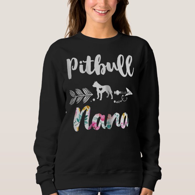 Pitbull Nana Pitbull Cute Mulher Camisetas Avó (Frente)